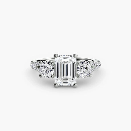 Three-Stone with Pavé Band 3 - 4Me1 