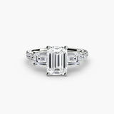 Three-Stone Ring with Pavé Band 4 - 4Me1 