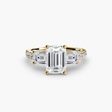 Three-Stone Ring with Pavé Band 4 - 4Me1 
