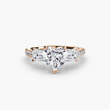 Three-Stone Ring with Pavé Band 4 - 4Me1 