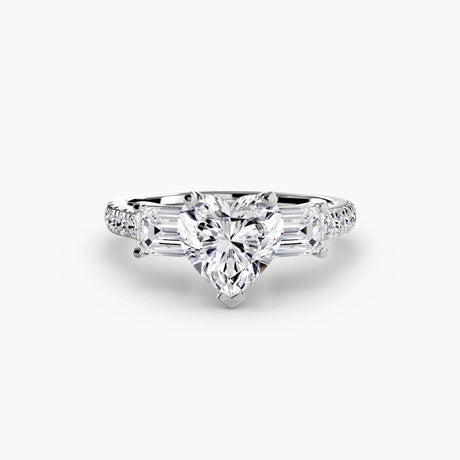 Three-Stone Ring with Pavé Band 4 - 4Me1 