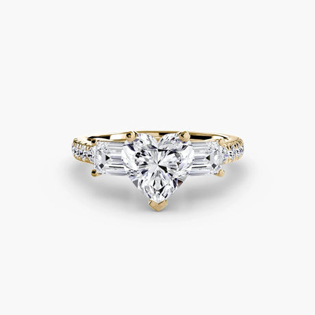 Three-Stone Ring with Pavé Band 4 - 4Me1 