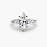 Three-Stone Ring with Pavé Band 4 - 4Me1 