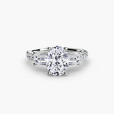 Three-Stone Ring with Pavé Band 4 - 4Me1 
