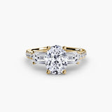 Three-Stone Ring with Pavé Band 4 - 4Me1 