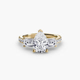 Three-Stone Ring with Pavé Band 4 - 4Me1 