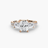 Three-Stone Ring with Pavé Band 4 - 4Me1 