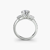 Three-Stone Ring with Pavé Band 4 - 4Me1 