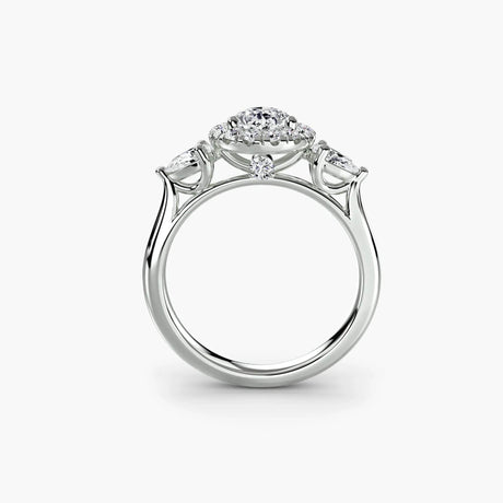 Three-Stone Ring with Halo - 4Me1 