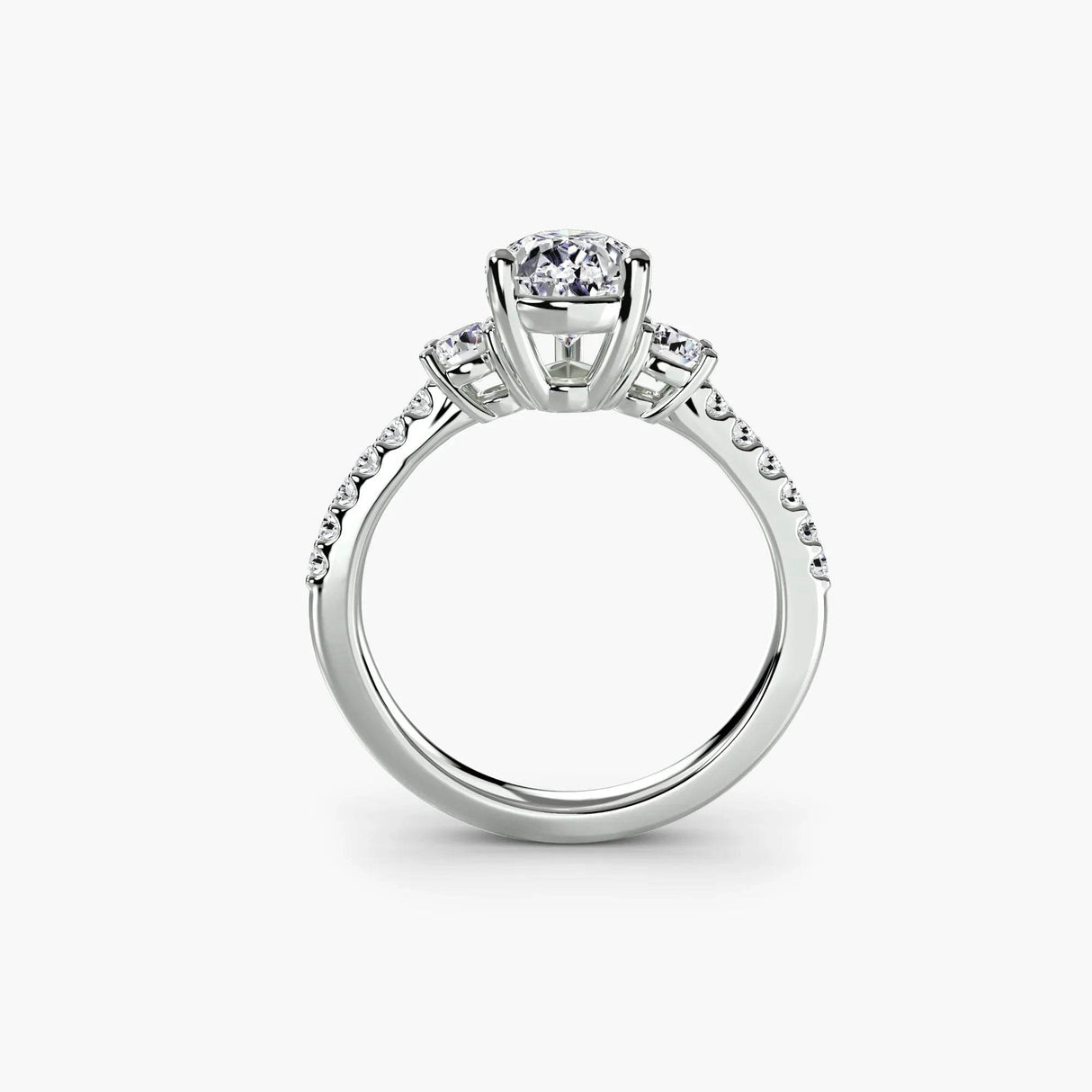 Three-Stone Ring with Pavé Band 5 - 4Me1 