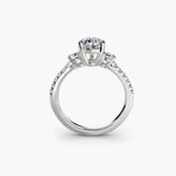 Three-Stone Ring with Pavé Band 5 - 4Me1 