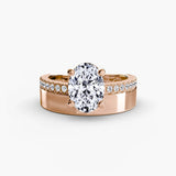Wide Band Solitaire with Pavé Band - 4Me1 