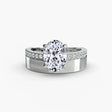 Wide Band Solitaire with Pavé Band - 4Me1 