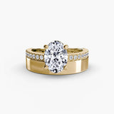 Wide Band Solitaire with Pavé Band - 4Me1 