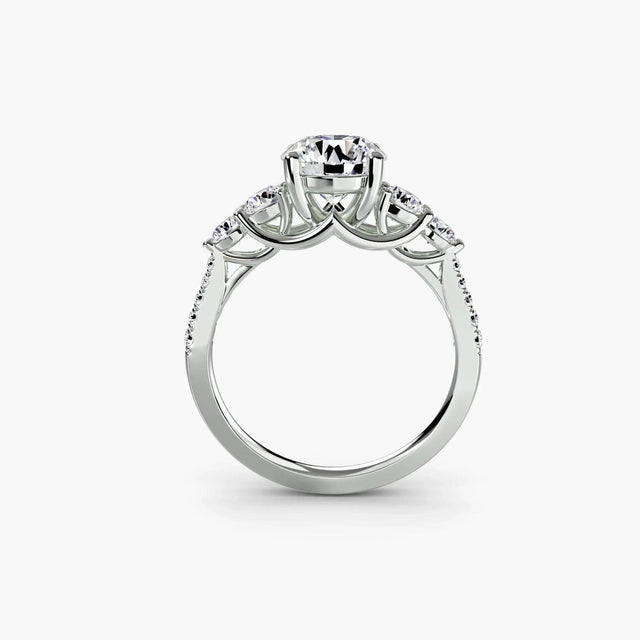 Five Stone Ring with Pavé Band - 4Me1 