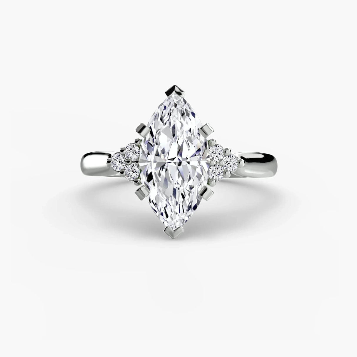 Solitaire with Cluster Shoulders 2 - 4Me1 