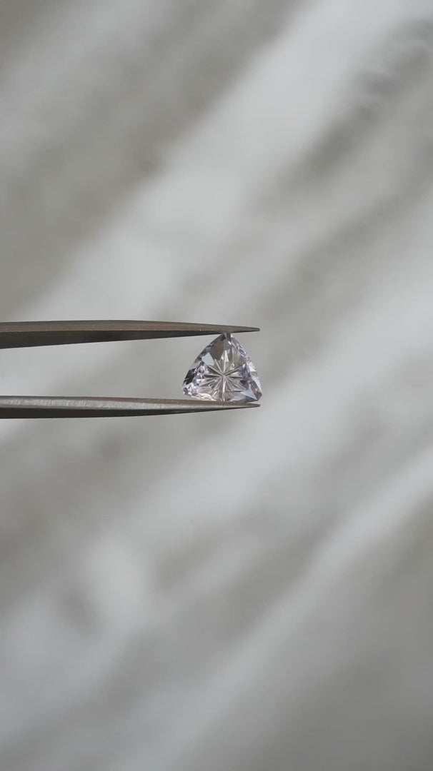 Lunar Silver Crystal – 2.31ct Fantasy Cut Lab Sapphire